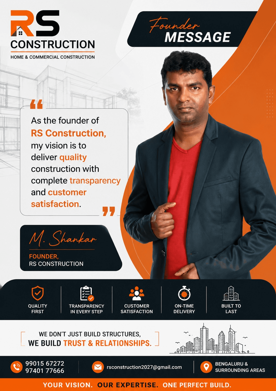 M. Shankar, Founder of RS Construction